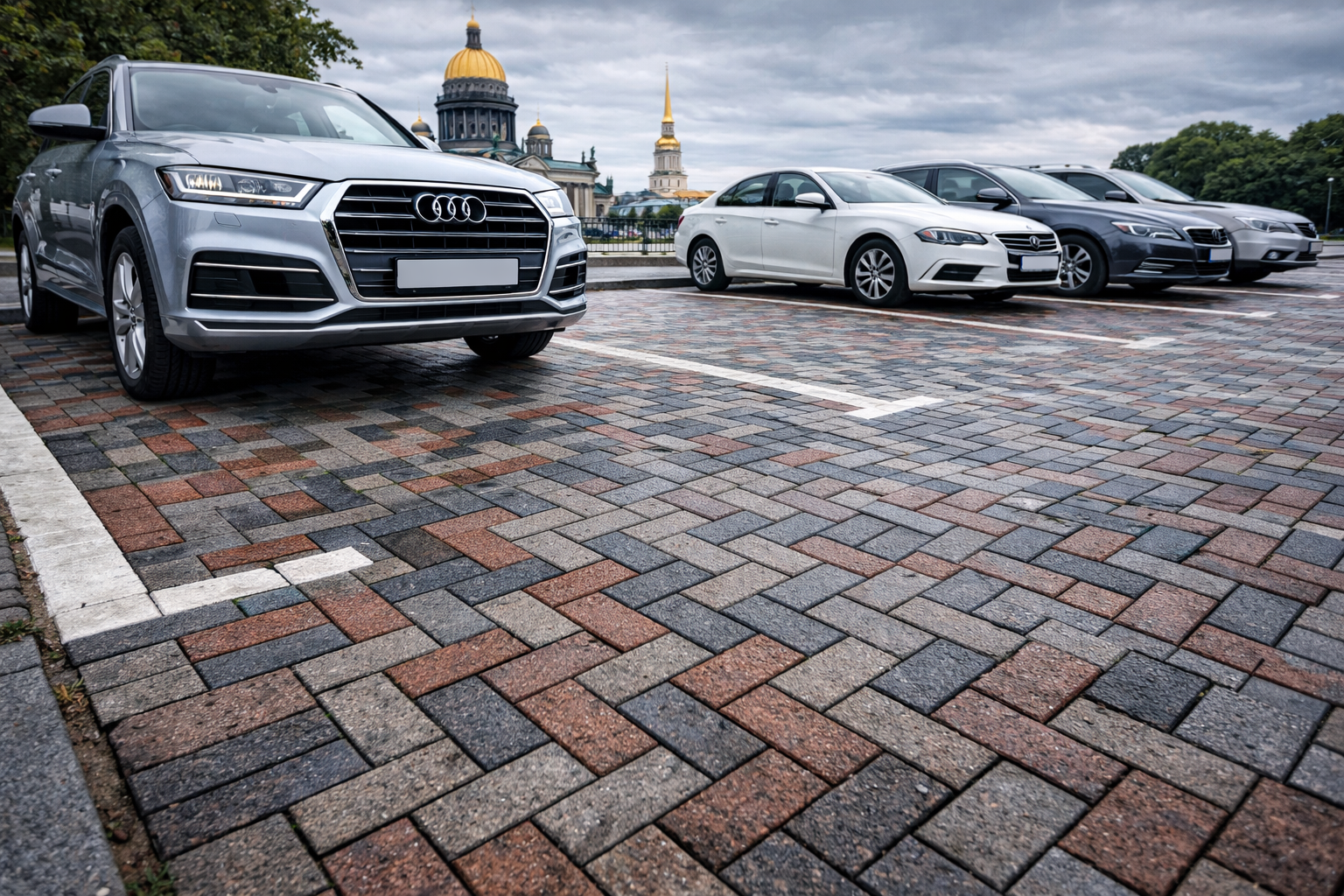 Какая тротуарная плитка лучше для парковки в Санкт-Петербурге