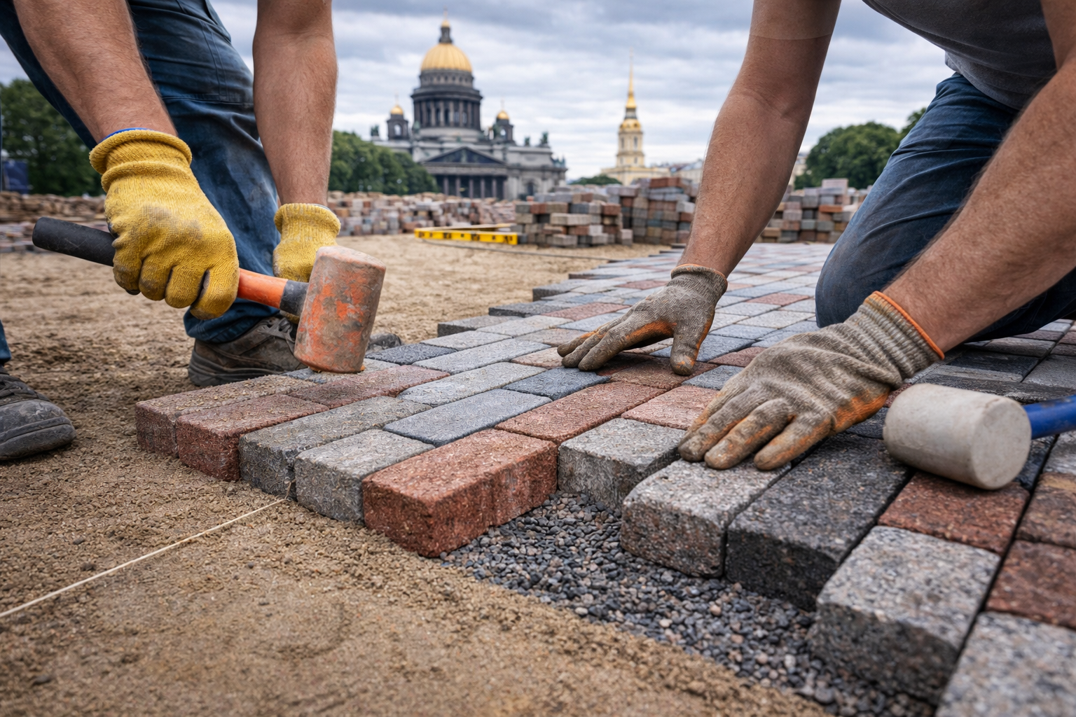 Укладка тротуарной плитки в СПб: пошаговая инструкция и ошибки