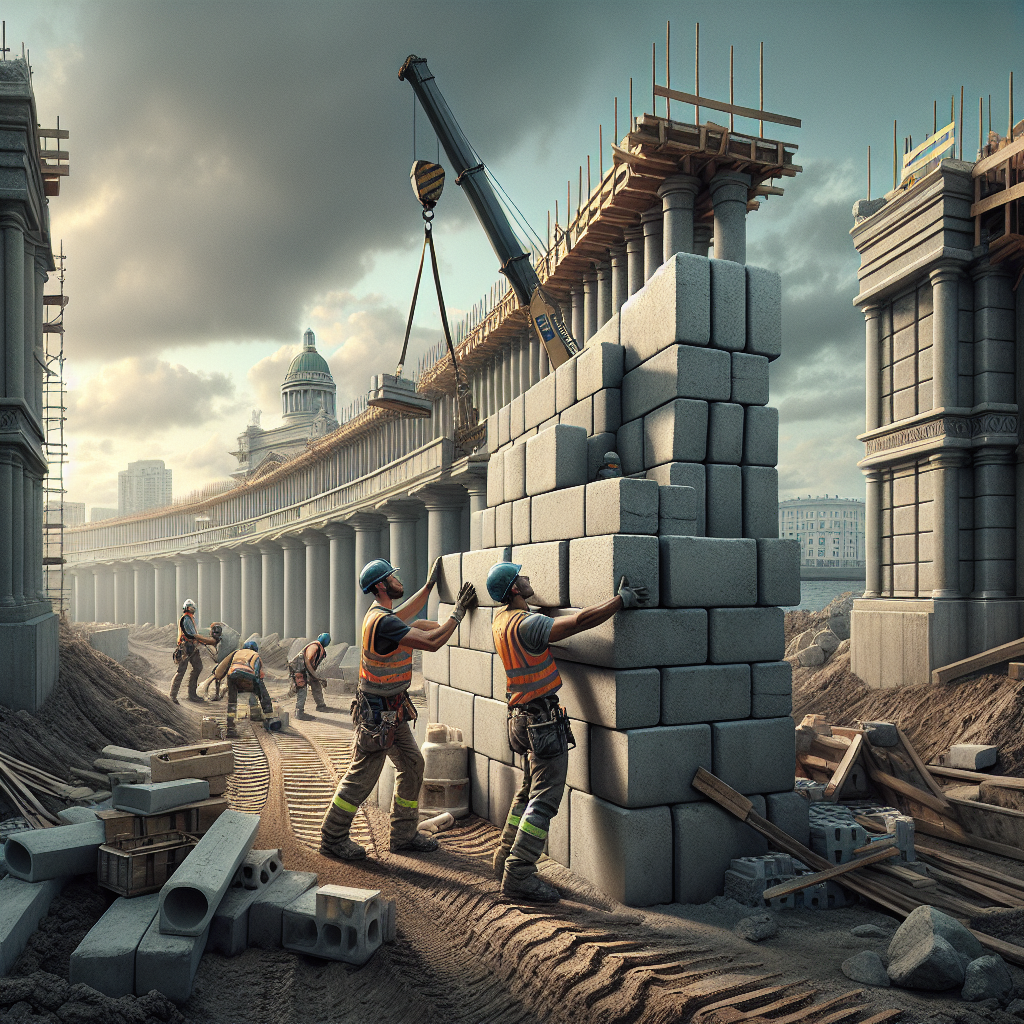 Монтаж подпорных блоков под ключ в Санкт-Петербурге: этапы работ